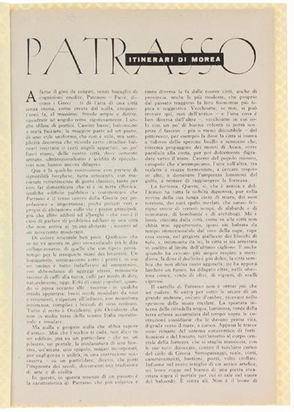 Patrasso. Itinerari di Morea - Renato Lefèvre - copertina