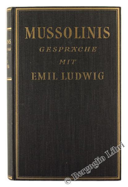 Mussolinis Gesprache - Emil Ludwig - copertina