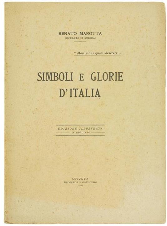 Simboli e Glorie d'Italia - Renato Marotta - copertina