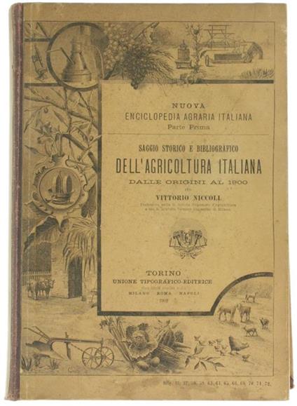 Saggio Storico e Bibliografico dell'Agricoltura Italiana dalle Origini al 1800 - Vittorio Niccoli - copertina