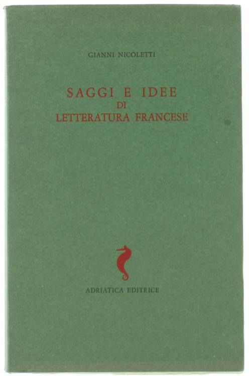 Saggi e Idee di Letteratura Francese - Gianni Nicoletti - copertina