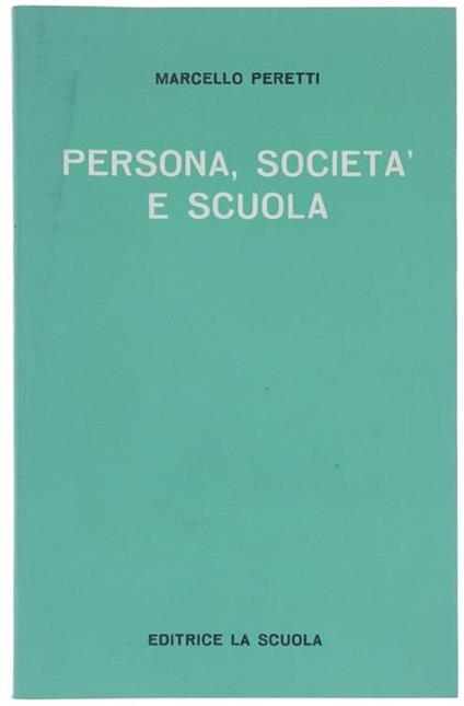 Persona Società e Scuola - Marcello Peretti - copertina