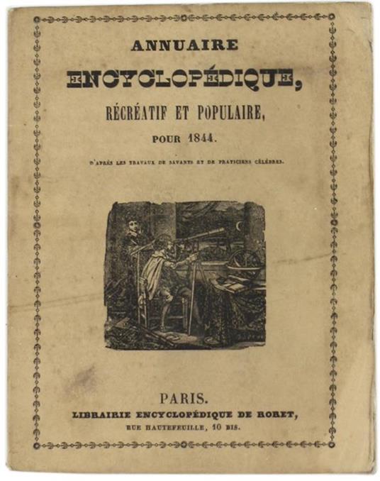 Annuaire Encyclopédique Récréatif et Populaire Pour 1844, d'Aprés le Travaux des Savants et de Praticiens Célébres - copertina