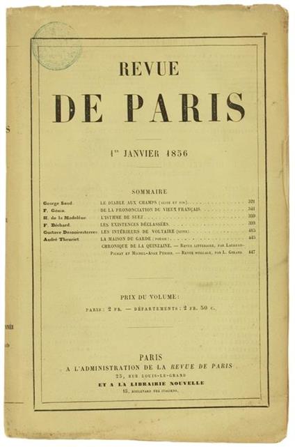 Revue de Paris. Littérature. Sciences. Politique. Arts. Économie Sociale - copertina