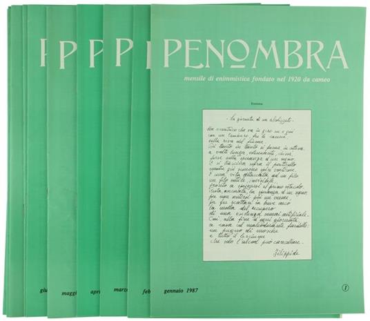 Penombra. Mensile di Enimmistica. Anno LXVIII - 1987 Completo in Fascicoli - copertina