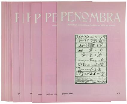 Penombra. Mensile di Enimmistica. Anno LXVII. 1986 Completo in Fascicoli - copertina
