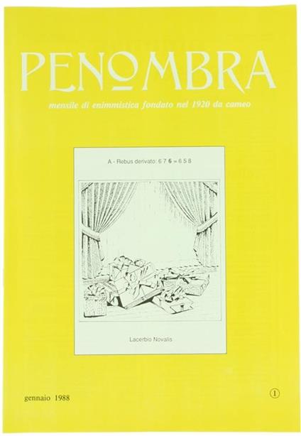 Penombra. Mensile di Enimmistica. Anno LXIx-1988. N. 1 - copertina