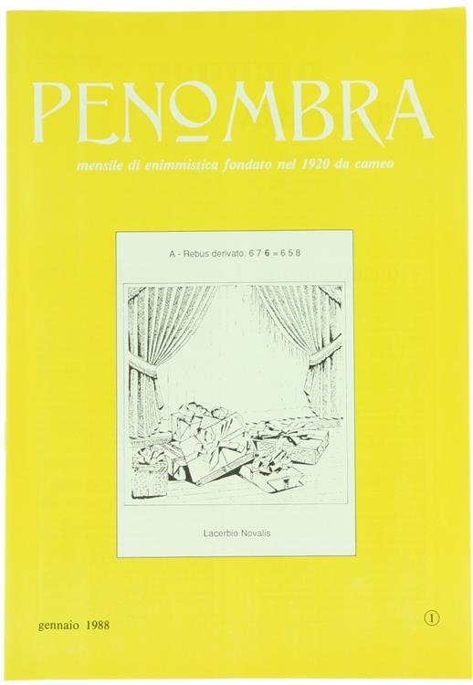 Penombra. Mensile di Enimmistica. Anno LXIx-1988. N. 1 - copertina
