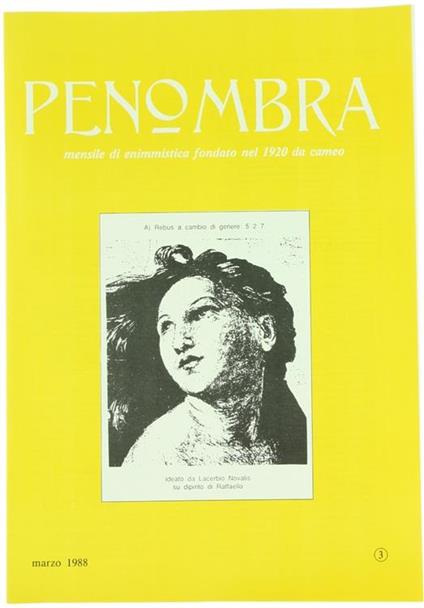 Penombra. Mensile di Enimmistica. Anno LXIx-1988. N. 3 - copertina
