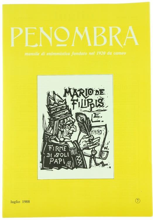 Penombra. Mensile di Enimmistica. Anno LXIx-1988. N. 7 - copertina