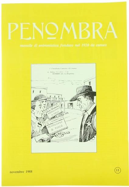 Penombra. Mensile di Enimmistica. Anno LXIx-1988. N. 11 - copertina
