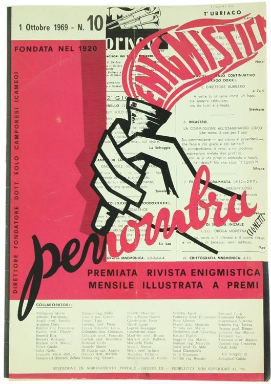 Penombra. Mensile di Enimmistica. N. 10 - Ottobre 1969 - copertina
