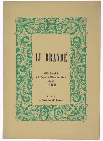Ij Brandé. Armanach Á‹d Poesìa Piemontéisa Për l'Ann 1960 - copertina
