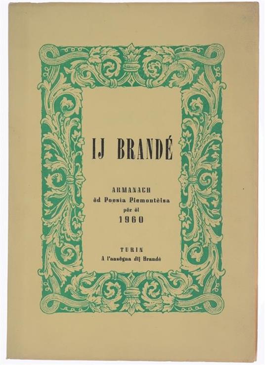 Ij Brandé. Armanach Á‹d Poesìa Piemontéisa Për l'Ann 1960 - copertina