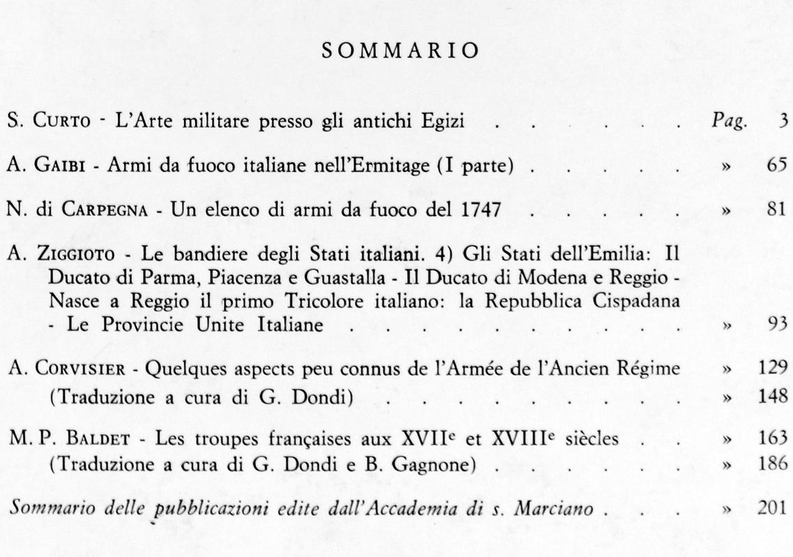 Armi Antiche. Bollettino dell'Accademia di S.Marciano. Numero Unico del 1970