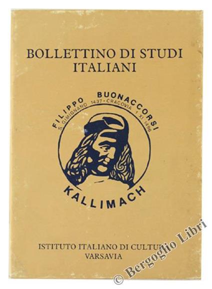 Bollettino di Studi Italiani. Rivista Annuale. Anno i - N.1 - copertina