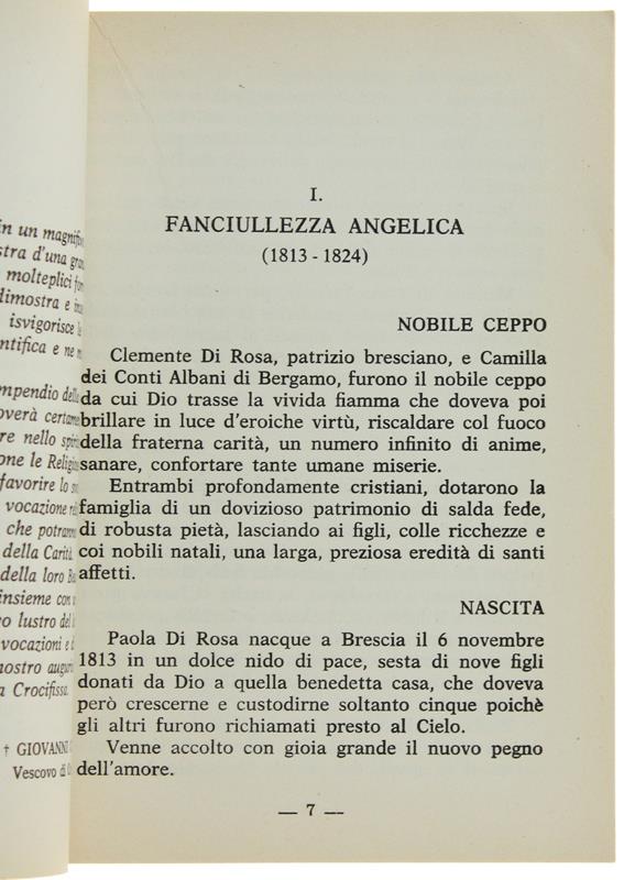 Santa Maria Crocifissa di Rosa Fondatrice della Congregazione "Ancelle della Carità di Brescia"