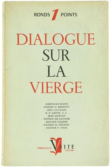 Dialogue sur la Vierge - copertina