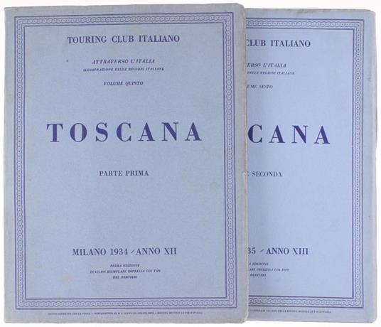Toscana. Parte Prima E Parte Seconda - copertina