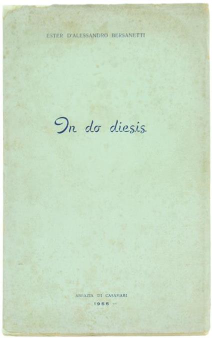 In Do Diesis - Ester D'Alessandro Bersanetti - copertina