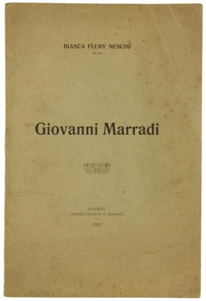 Giovanni Marradi - B. Flury Nencini - copertina