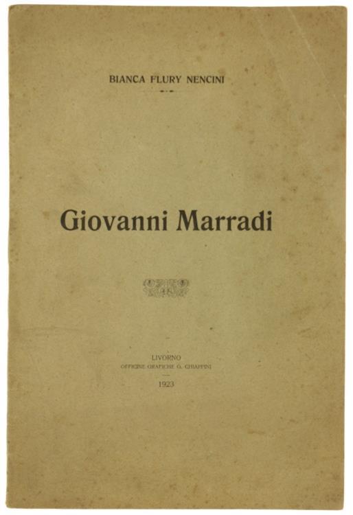 Giovanni Marradi - B. Flury Nencini - copertina