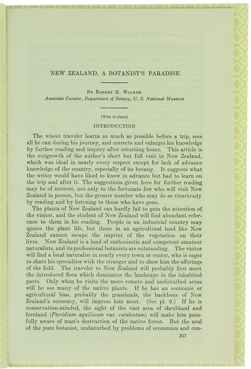 New Zealand, a Botanist's Paradise - Egbert H. Walker - copertina