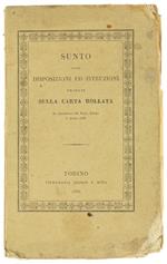 Sunto Analitico Alfabetico delle Disposizioni Emanate Col Regio Editto 5 Marzo 1836, e dal R. Biglietto 28 Maggio Succesivo Relativamente alla Carta Bollata.