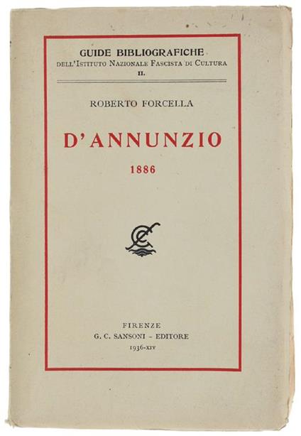 D'annunzio 1886 - Roberto Forcella - copertina