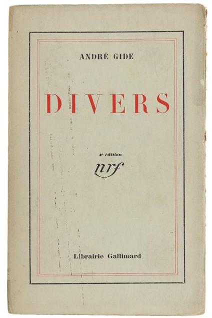 Divers. Quatrième Édition - André Gide - copertina
