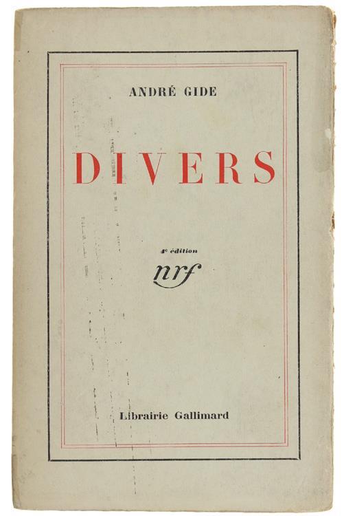 Divers. Quatrième Édition - André Gide - copertina