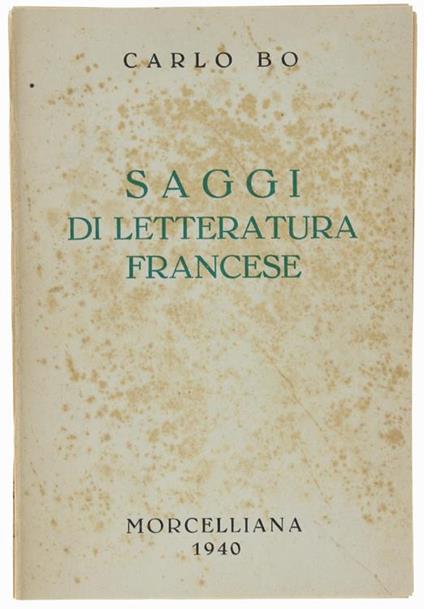 Saggi Di Letteratura Francese - Carlo Bo - copertina