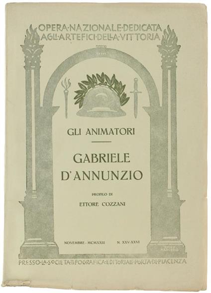 Gabriele D'Annunzio. Profilo - Ettore Cozzani - copertina