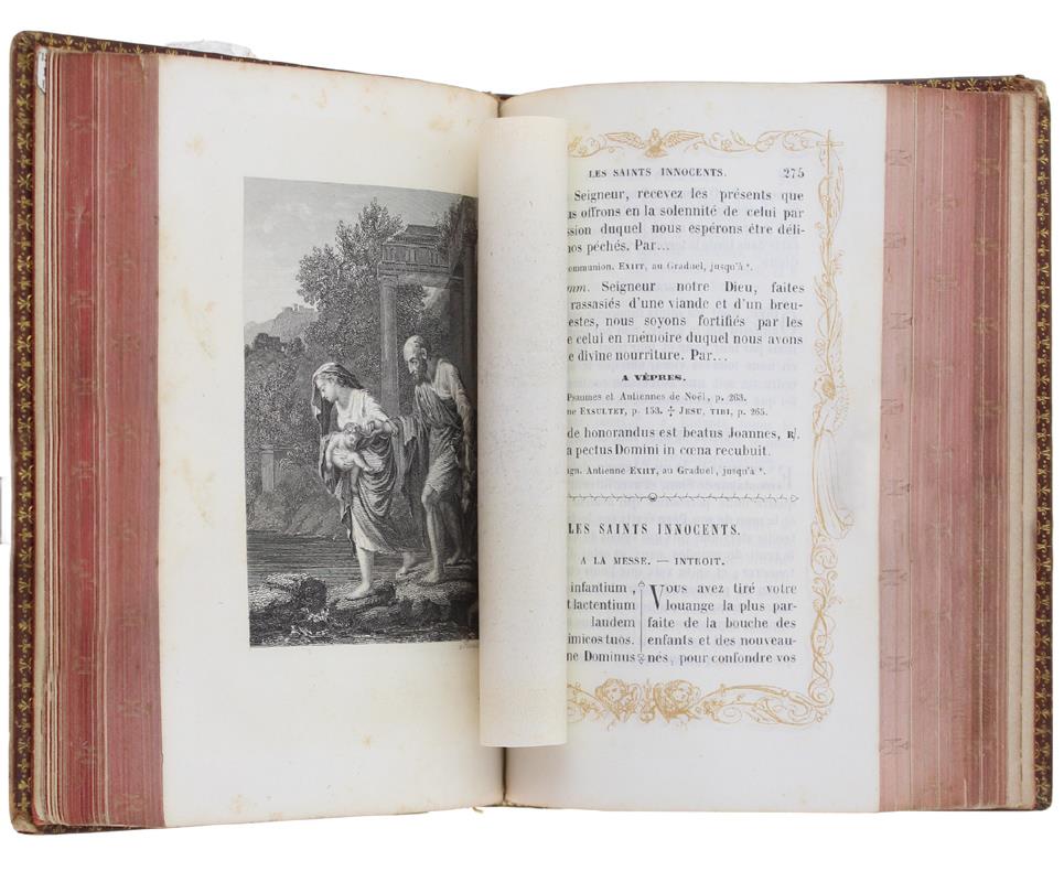 Paroissien Romain Conténant Les Offices De Tous Les Dimanches Et Des Principales Fetes De L'Année En Latin Et En Français Extrait Di Bréviaire Et Du Missel De Rome Augmenté Du Commun Des Saints Approuvé Par Monseigneur L'Archevéque De Paris
