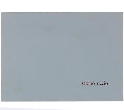 Aedicolae Et Altera Di: Riccio Sabino. - copertina