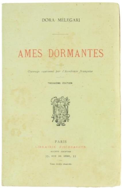 Ames Dormantes - Dora Melegari - copertina