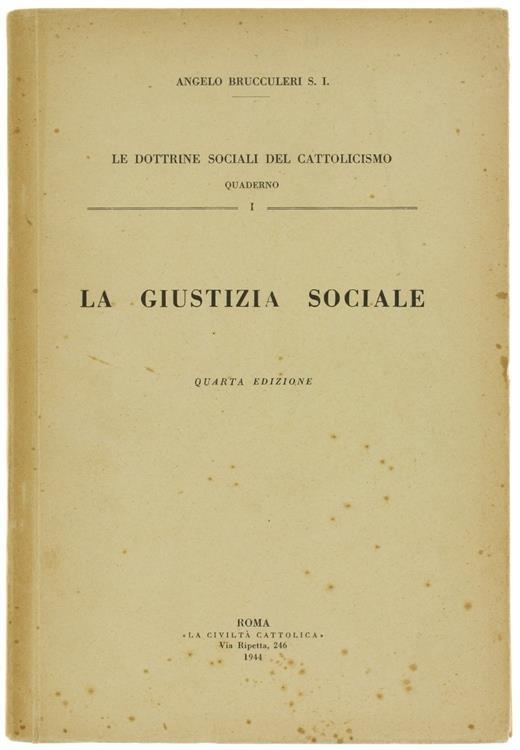 La Giustizia Sociale - Angelo Brucculeri - copertina