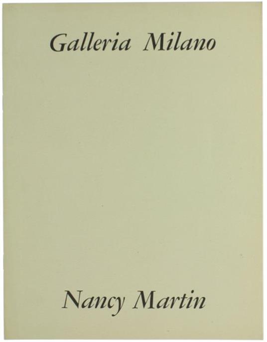 Nancy Martin - Oreste Del Buono - copertina