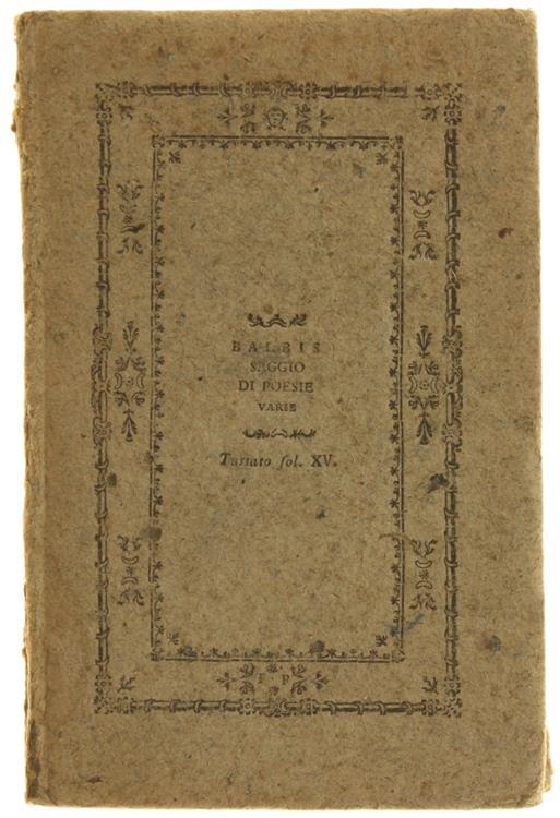 Saggio Di Poesie Varie - Silvio Balbis - copertina