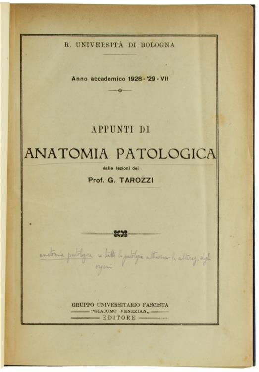 Appunti Di Anatomia Patologica - Giuseppe Tarozzi - copertina