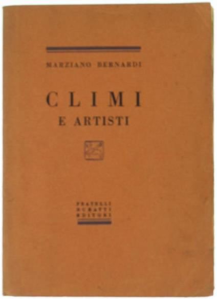 Climi E Artisti - Marziano Bernardi - copertina