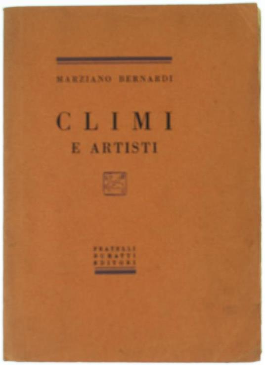 Climi E Artisti - Marziano Bernardi - copertina
