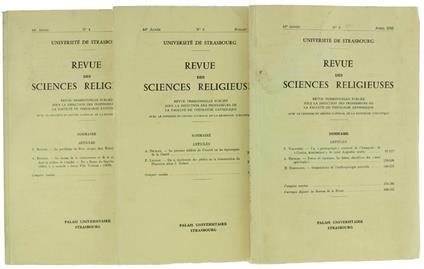 Revue De Sciences Religieuses : N. 160. 165. 166 - copertina