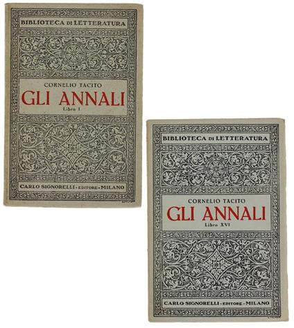 Gli Annali. Libro Primo. Libro Xvi - P. Cornelio Tacito - copertina