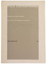 Italia Contemporanea N. 120. Luglio Settembre 1975