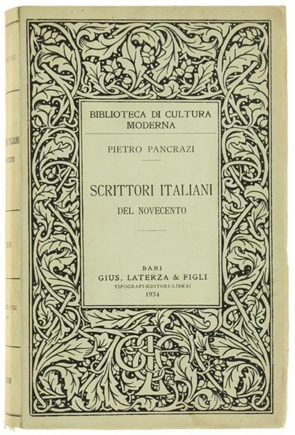 Scrittori Italiani Del Novecento - Pietro Pancrazi - copertina