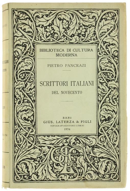 Scrittori Italiani Del Novecento - Pietro Pancrazi - copertina