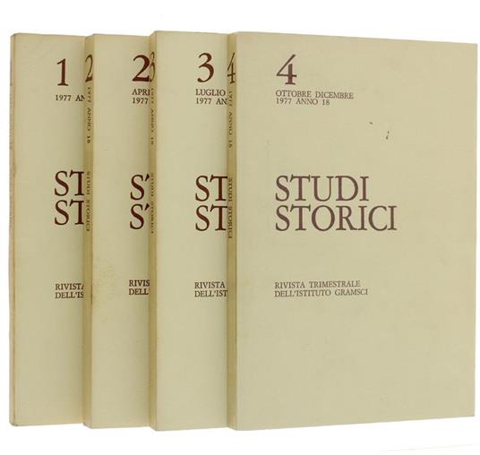 Studi Storici - Rivista Trimestrale Dell'Istituto Gramsci. Annata 1977 Completa - copertina