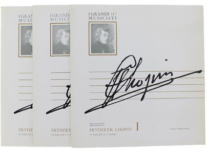 Chopin Fryderyk: Le Ballate E I Valzer. Tre Dischi 33 Giri Stereo "Phonogram" + 3 Fascicoli (Fabbri - I Grandi Musicisti N. 115 - 116 - 117 - Fryderyk Chopin - copertina
