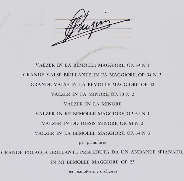 Chopin Fryderyk: Le Ballate E I Valzer. Tre Dischi 33 Giri Stereo "Phonogram" + 3 Fascicoli (Fabbri - I Grandi Musicisti N. 115 - 116 - 117